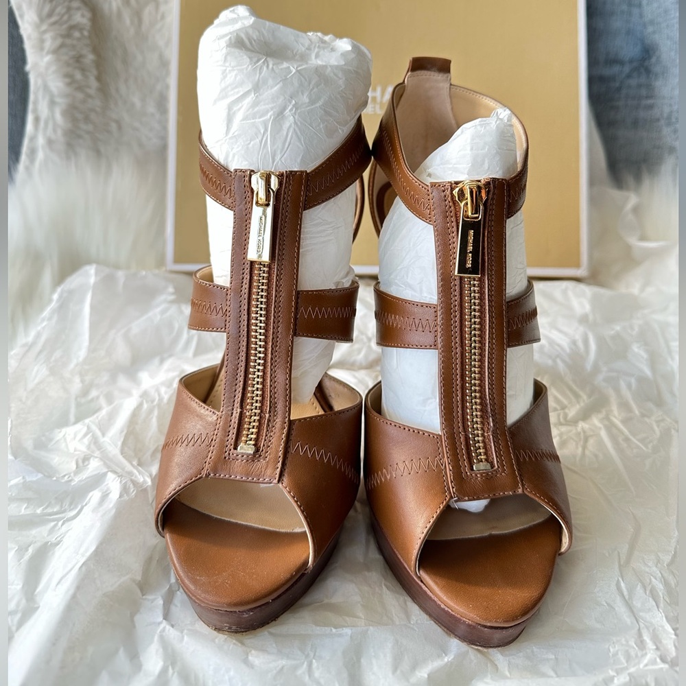 Michael Kors Brown Leather Women's Sandals
